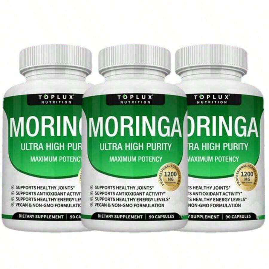 Moringa Capsules 1200mg - Pure Moringa Powder For Immune, Gut Health 90 Capsules - 3PCS - View 1