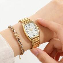 XAPWV 椭圆形石英情侣表，女士休闲弹性表带，小巧精致，适合任何手腕尺寸 - 彩色 - 查看 10