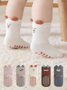 5 Pairs Baby Anti-Slip Floor Socks, Cute Cartoon Indoor Full Sole Toddler Learning Socks, Suitable For All Seasons - Multicolor - View 7