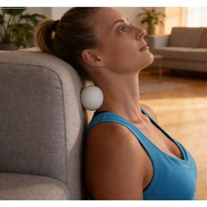 2.5" Classic White Hard Rubber Massage Ball, Portable Deep Tissue Muscle Relief For Home & Gym