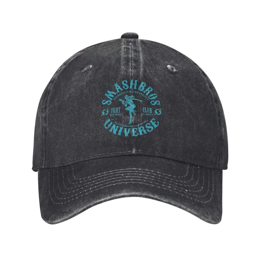 Samus Aran Casual Washed Denim Baseball Hat For Women Men Retro Solid Color Adjustable Soft Cap Breathable Sun Protection Visor For Daily Sports Streetwear - màu đen - Xem 1