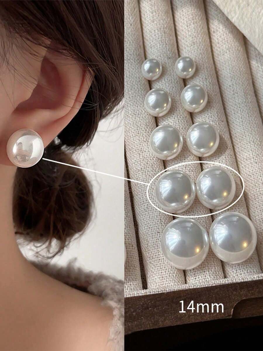2件套精美925纯银淡水珍珠耳钉，独特设计，优雅饰品，派对/订婚/新娘礼物 - #1 - 查看 1