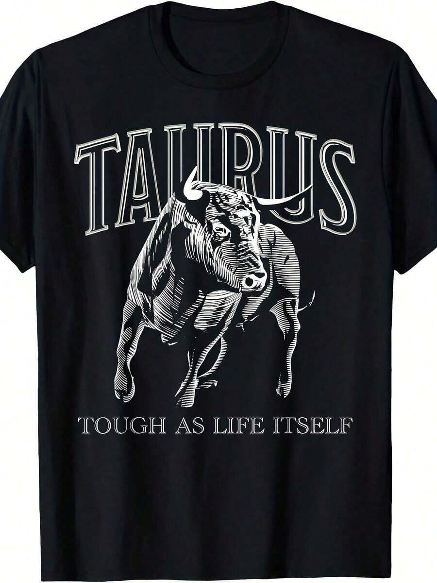 Camiseta con el Signo del Horóscopo Zodíaco Tauro - Rojo y blanco - Ver 1