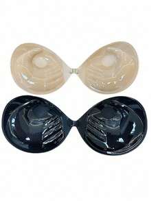 Adhesive Silicone Invisible Strapless Bra Cups Thickened 3cm Enhancing Breast Lift Tape For Small Bust,Plunge Dress Backless Bras - 杏-1 - 查看 7