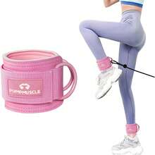 2 piezas Correas para tobillos para bandas de resistencia - Anillos en D duales, ajustables, gruesas y cómodas - Unisex, ideales para patadas de glúteos, elevaciones de cadera y entrenamientos de la parte inferior del Body | Equipo de fitness premium - Multicolor - Ver 1