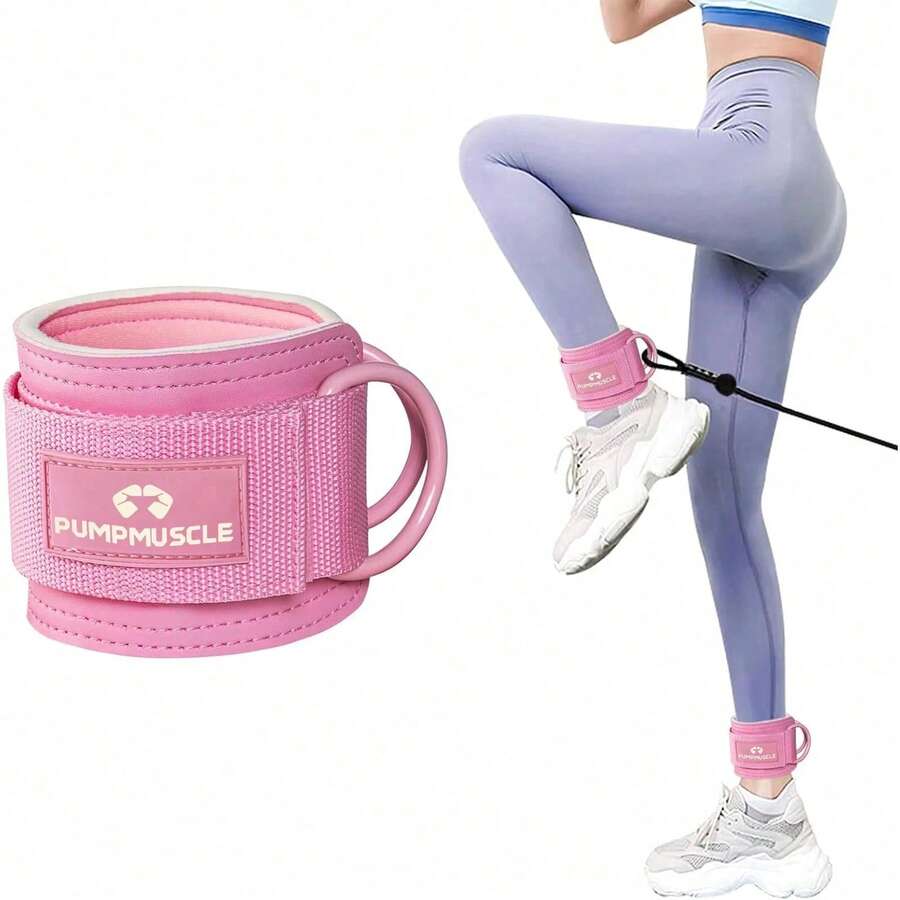 2 piezas Correas para tobillos para bandas de resistencia - Anillos en D duales, ajustables, gruesas y cómodas - Unisex, ideales para patadas de glúteos, elevaciones de cadera y entrenamientos de la parte inferior del Body | Equipo de fitness premium - Multicolor - Ver 1