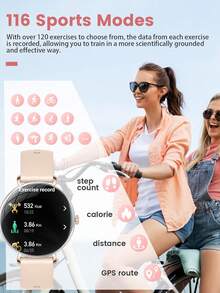 Reloj inteligente LIGE: con múltiples modos deportivos, temporizador de cámara, seguimiento del período, carátulas personalizables, pronóstico del tiempo, resistente al agua, reproducción de música, notificaciones de llamadas y mensajes, asistente de voz y seguimiento de actividad. Este reloj inteligente deportivo multifuncional es adecuado tanto para hombres como para mujeres. - Ver 4