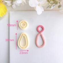 Khuôn cắt gốm hình đường rỗng bất đối xứng, dụng cụ làm khuyên tai, khuôn cắt trang sức thủ công thu nhỏ, khuôn gốm, dụng cụ dập nổi tối giản, khuôn đất sét polymer hoặc đất nặn độ chính xác cao. - trắng - Xem 12