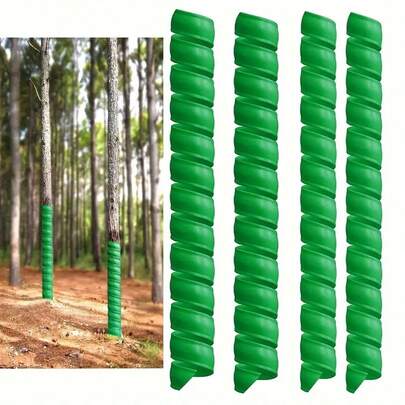 Bộ 4 miếng bảo vệ thân cây, màng bọc vỏ cây hình xoắn ốc bền chắc, có thể điều chỉnh để giữ ẩm, dùng để bảo vệ cây non, hươu nai và động vật gặm nhấm.