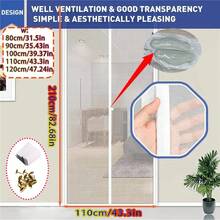 Summer Popular Magnetic Snap Screen Door Curtain, Breathable Ventilation Insect Proof, Semi-Transparent Design Helps Protect Privacy - Mesh - View 14