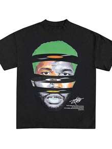 Frank Oceans T-Shirt, Rap T-Shirt, Concert Merchandise, Blonds Album Cover Graphic T-Shirt, Cotton, New Arrival, Anime Clothing, T-Shirts For Men And Women - 黑2 - 查看 6