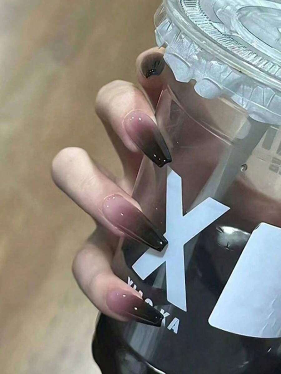 24 miếng dán móng tay họa tiết ballet màu trắng sữa chuyển sắc + 1 hộp gel dẻo + 1 miếng dán móng tay dạng dán, dụng cụ làm móng nghệ thuật - Nhiều màu - Xem 1