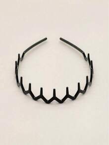 2件装女士简约基础款大波浪造型发箍，优雅塑料发箍，适合夏季、假日和旅行 - 2個黑色 - 查看 3