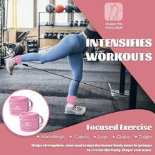 2 piezas Correas para tobillos para bandas de resistencia - Anillos en D duales, ajustables, gruesas y cómodas - Unisex, ideales para patadas de glúteos, elevaciones de cadera y entrenamientos de la parte inferior del Body | Equipo de fitness premium - Multicolor - Ver 4