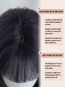 NAMM 32 Inch Extra Long Straight Soft Dark-Purple Wig With Bangs - Super Long Natural Layered Wigs , High Quality Soft Synthetic Fiber Straight Costume Hair Wig For Women Daily Wear, Festival Ready Party Use, - Sakura Celebrations Glam & Party Streetwear Photography - Girls Gift Wig Accessories - Beginners Glueless Wig Accessories - Purple - View 6