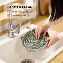 Silicone Maze Slow Feeder Bowl For Dogs And Cats, Non-Slip Puzzle Pet Dish With Food Dispersion, Easy Clean Interactive Bowl(Light Gre1en) - 淺綠色 - 查看 5