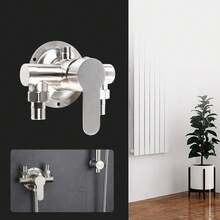 ZhdnBhnos Shower Faucet Control Valve, Wall Mount Single Handle Shower Mixer Valve, Bath Mixer Bathroom Water Tap Kit, Stainless Steel Exposed Shower Faucet With Switch For Cold And Hot Water (Kilopascal, 1600) - Variant,1 - View 9