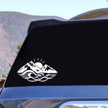 山峦波浪心形刺绣，户外探险贴纸，汽车、笔记本电脑、保险杠贴纸，汽车装饰贴纸，汽车配件 - A - 查看 2