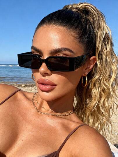 1pc Women Plastic Rectangle Modern Simple Style Fashion Glasses For Daily Life Street-Photography Tropical Beach Vacay Going Out Outfit