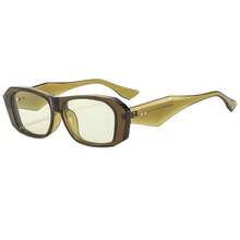 1 pieza Gafas de mujer con marco ovalado pequeño y de alta calidad, de estilo minimalista y de moda, adecuadas para viajar, vacaciones y ocasiones casuales - Verde Oliva - Ver 7