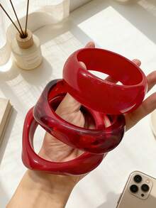 3件套/1件夸张几何手链套装，百搭饰品，适合日常佩戴、派对、度假、波西米亚风格 - 幾何手鐲-C - 查看 2