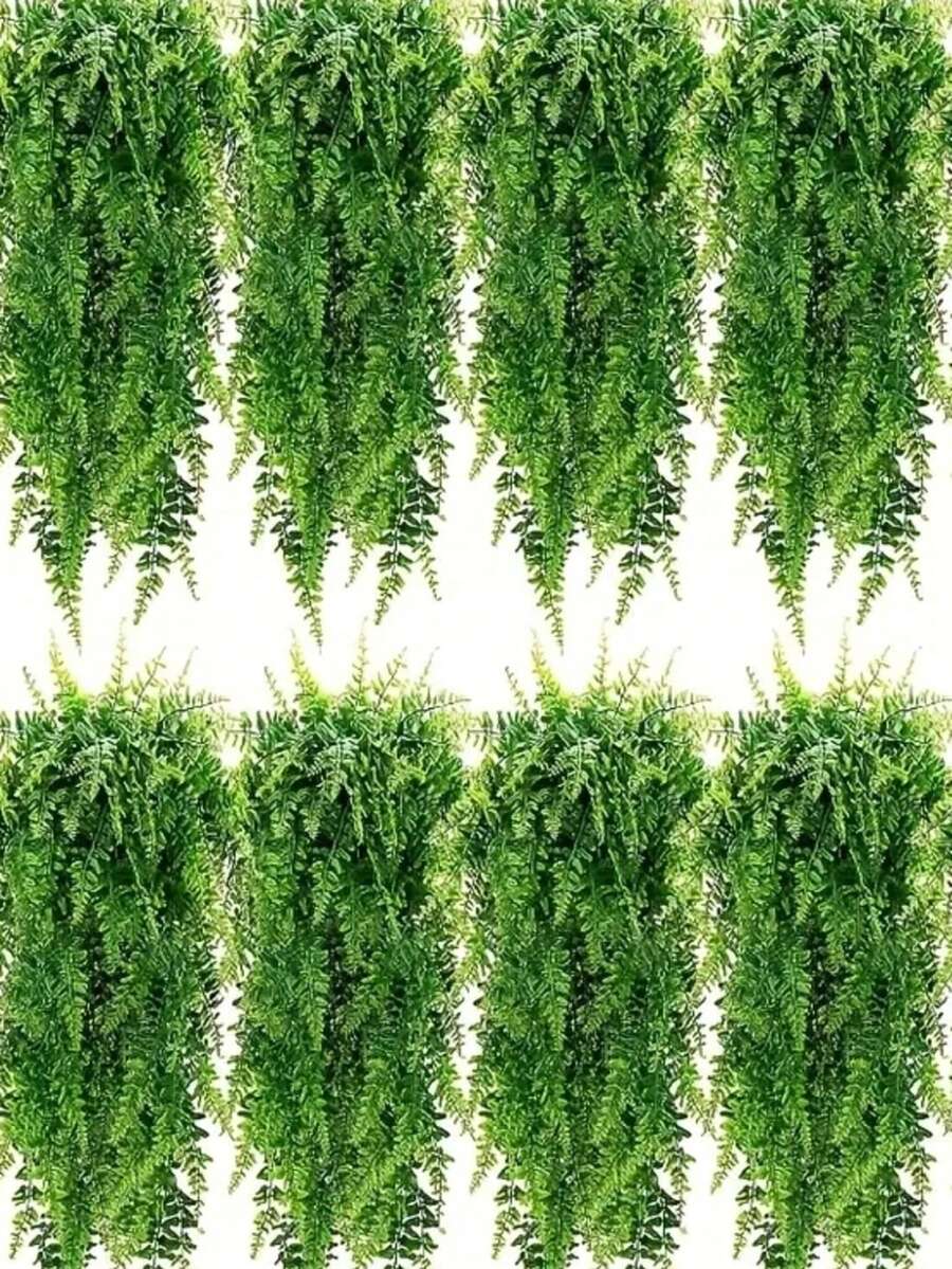 超逼真仿真悬挂植物套装 - 仿真蕨类和常春藤绿植 - 抗紫外线、低维护塑料材质,适用于庭院、门廊和室内空间 - 綠色 - 查看 1