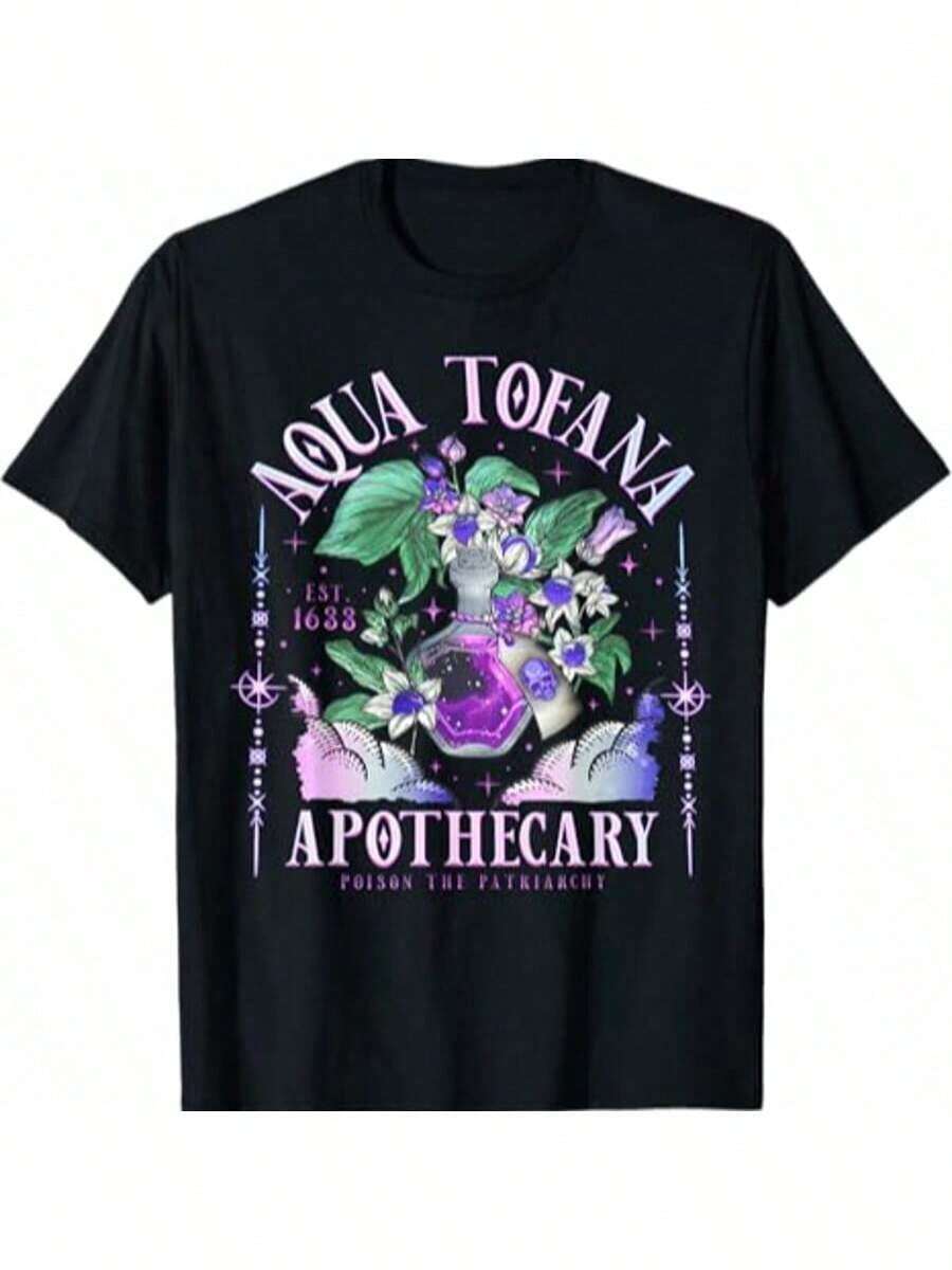 Oversized Tshirts Faminist Aqua Tofana Apothecary Vintage Funny Women's Rights T-Shirt 100% Cotton Womens Oversized Printed Graphic T-Shirts Casual Round Neck Short Sleeve Tee 1pcs Fashion Shirt - Funny T-shirt-002 - 查看 1