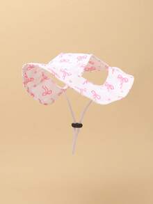 Pink Small Butterfly Polyester Sun Hat, Ear-Exposed Design, Sun Protection Function. Dog Hat, Pet Essential Item. Suitable For Small Dogs To Wear Outdoors All Year Round. - Multicolor - View 10