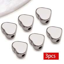 3 hạt đệm bằng thép không gỉ mạ vàng, hình trái tim, mặt trăng, ngôi sao, hạt kim loại rời có lỗ nhỏ để tự làm khuyên tai, vòng tay, dây chuyền và trang sức. - Nhiều màu - Xem 8