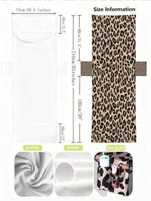 1pc Retro Leopard Print Open Beach Chair Cover, Super Fiber Quick-Dry Towel, Suitable For Pool Chairs, Beach Towel Chair Cover With Pocket, Travel Essential Holiday Accessory, Boho Style - A - View 4