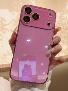 Casing Ponsel Kaca Mengkilap Warna Solid dengan Tepi Berlapis Elektroplating Mewah, Cocok untuk iPhone 17 Pro Max, 16, 15, 14, 13, 12, 11 Pro Max, Perlindungan Lensa, Casing Ponsel Minimalis Warna Solid yang Lucu & Elegan, Cocok untuk iPhone 17 Pro Max, 16 Pro Max, 17 Pro, 15 Pro Max, 14 Pro Max, 13 Pro Max - MultiWarna - View 3