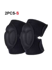 2双装 S/M/L/XL 防滑加厚柔软透气黑色护膝，适用于舞蹈、排球、篮球、足球、网球、跑步、运动健身、户外骑行等运动，男女通用，保护膝盖 - 黑色 - 查看 16