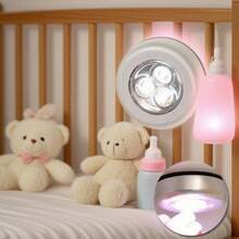 1 Luminária De 3 LEDs Adesiva Forte Emergência Luz De Parede Touch De Segurança Para Corredor Armário A6-18 - Prata - Visão 2