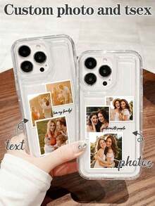 Customized Personalized Name Phone Case, Solid Color Phone Case, Font Phone Case, Valentine's Day Phone Case, Eternal Phone Case, Autumn/Winter Phone Case, TPU Protective Cover, Halloween, Christmas, Anniversary, Valentine's Day, Birthday, Wedding, Mother's Day, Father's Day, Best Friend Gift, Gift For Mom/Dad - Clear - View 3