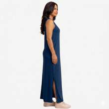 Women's Plus Size Tank Dress With Pocket 42 To 46 - 藏蓝色 - 查看 3
