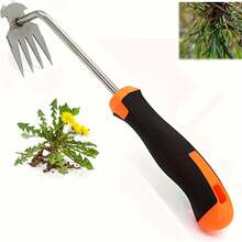 Weeder Puller Tool,Newly Upgraded Garden Weeder Stainless Steel Hand Weeder Tool,Multi-Purpose 5 Teeth Weeder Remover Tool Weeding Tools For Gardening (Rubber Handle) - Rubber Handle - View 8