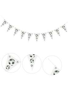 1 Set Football Themed Birthday Party Decorations, Black - Happy Birthday Banner, Hanging Swirls, Flags, Party Supplies Suitable For Sports Theme Party - Football Decoration Set - View 10