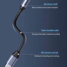 2条USB-C转3.5mm编织音频转换器，兼容 17/16 Pro Max/16 Pro/16 Plus/16/15、S26/S25/S24/S23/S22/S21/S20 Ultra Plus等系列，即插即用便携式转换器 - 黑色 - 查看 3