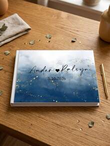 1pc Customized Wedding Guest Book With Watercolor Floral Design, Can Customize Couple's Names And Date, Unique Wedding Memorabilia, Suitable As Wedding Gift - Multicolor - View 13