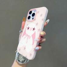 Fondo de estrella de conejito rosa blanco lindo.funda de teléfono Fundas compatibles con ,Apple,VIVO,OPPO,,, y Honor.Fabricadas en silicona TPU,ofrecen protección contra golpes y caídas. - Rosa - Ver 6