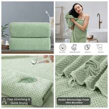 2 Pack Ultra Soft Microfiber Hand Towels 16x31 Inches Quick Drying Highly Absorbent Lightweight Bath Towels For Hotel Spa Gym Kitchen Green - 1 - View 1