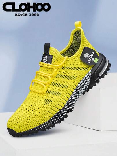  CLOHOO Brand Exclusive Men's Fashion Knit Running Shoes, Outdoor Sports Jogging Shoes - Comfortable Breathable Casual Shoes, Men's Road Running Shoes, Lightweight Walking Sneakers
