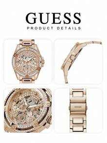 Guess 水晶皇后系列女士石英表 - 镂空表盘，不锈钢表壳，直径 40 毫米 - GW0464L1/GW0464L2/GW0464L3/GW0464L4 - 玫瑰金 - 查看 6