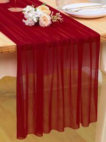 1/5 pièces Ensemble de chemins de table en mousseline de soie beaux, comprenant rose clair, blanc, rose foncé, vert foncé, convenant pour la réception de mariage, la décoration de la douche de mariée, les fournitures de la douche de bébé, la décoration de la fête d'anniversaire, la décoration de la table, la décoration de la table à manger, la décoration de mariage, la décoration intérieure, la décoration de la maison, la décoration de la fête de vacances - Multicolore - Voir 10