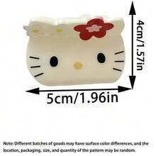 SANRIO 1个Hello Kitty卡通亚克力发夹，适合学生佩戴，可作为发夹和配饰。还包含可爱的卡通女士发夹，非常适合度假和时尚搭配。适合秋季、旅行和造型。 - KT - 查看 12