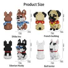 可爱迷你卡通动物形状积木（小号和大号）、狗品种积木组装、小玩具、猎犬积木、斗牛犬积木、泰迪积木、法国斗牛犬积木、德国牧羊犬积木圣诞礼物法国斗牛犬、腊肠犬、德国牧羊犬、法国斗牛犬、德国牧羊犬、雪纳瑞、斗牛梗、波士顿梗、贵宾犬、德国牧羊犬、金毛猎犬、法国斗牛犬 - 彩色 - 查看 10