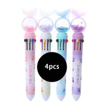 1/2/3/4pcs Random 10 Colors Butterfly Glitter Ballpoint Pens, Suitable For Office, School, Back To School Essential - 10-color Butterfly Ballpoint Pen - View 12