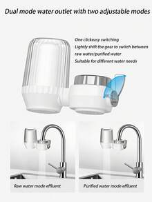 Kitchen Water Pre Filter, Splash Proof Ceramic Activated Carbon Direct Drinking Water Purifier, Ceramic Filter Element Water Purifier, Multifunctional Filter, Household Faucet Filter, Filtered Tap Water, Activated Carbon Removes Residual Chlorine, Mixing Valve, Shower Head, Faucet Mounted Water Filter, No Electricity, No Battery Required, Kitchen And Bathroom Accessories, Plastic Material - W - View 5