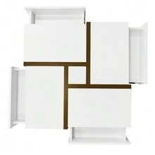 High-Gloss Coffee Table With 4 Drawers, Linear Design And Unique Color Combination, Storage Space Underneath. 78 X 78 X 36 Cm. - White 1 - View 8