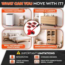 Bộ dụng cụ di chuyển đồ nội thất hạng nặng, hệ thống trượt bằng nhựa chắc chắn với bánh xe có khóa và miếng đệm cao su chống trượt - Tay cầm dùng cho ghế sofa, giường, nệm, ghế - Tự di chuyển, bảo vệ nhiều bề mặt (không gây trầy xước) - A - Xem 9